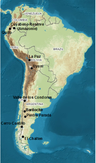 Etapes Amérique du sud